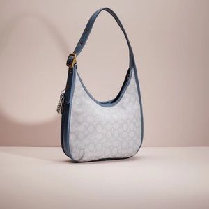 Coach Blue Ergo Shoulder Bag In Signature Jacquard